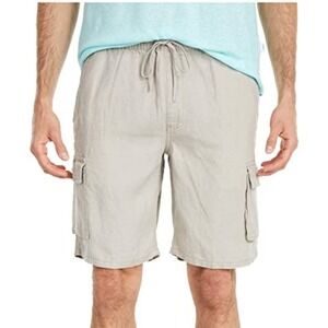 ONIA Tom Cargo Shorts Linen Cotton Tan Stretch Waist M Summer Lightweight